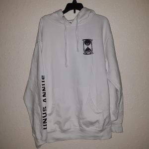 Unus Annus White Skull Hourglass Hoodie
